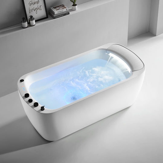 FC-2010HT BLACK | The Waterfall Capsule | Freestanding Whirlpool Bathtub