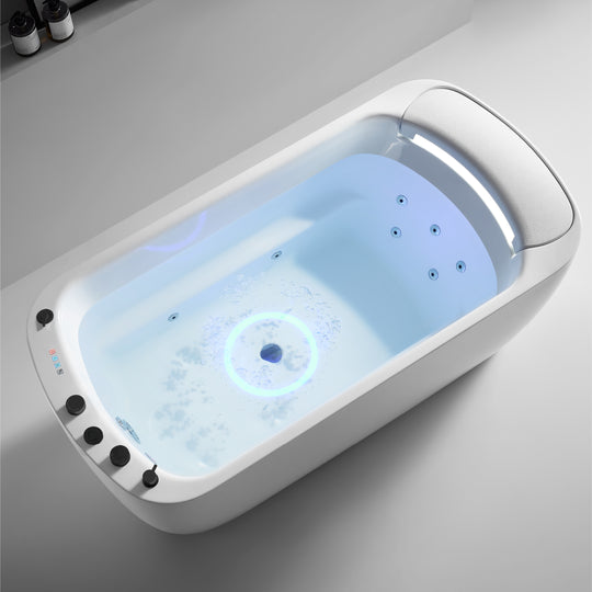 FC-2010HT BLACK | The Waterfall Capsule | Freestanding Whirlpool Bathtub