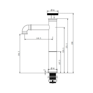 F20A03KP | Single Handle Vessel Basin Faucet Black