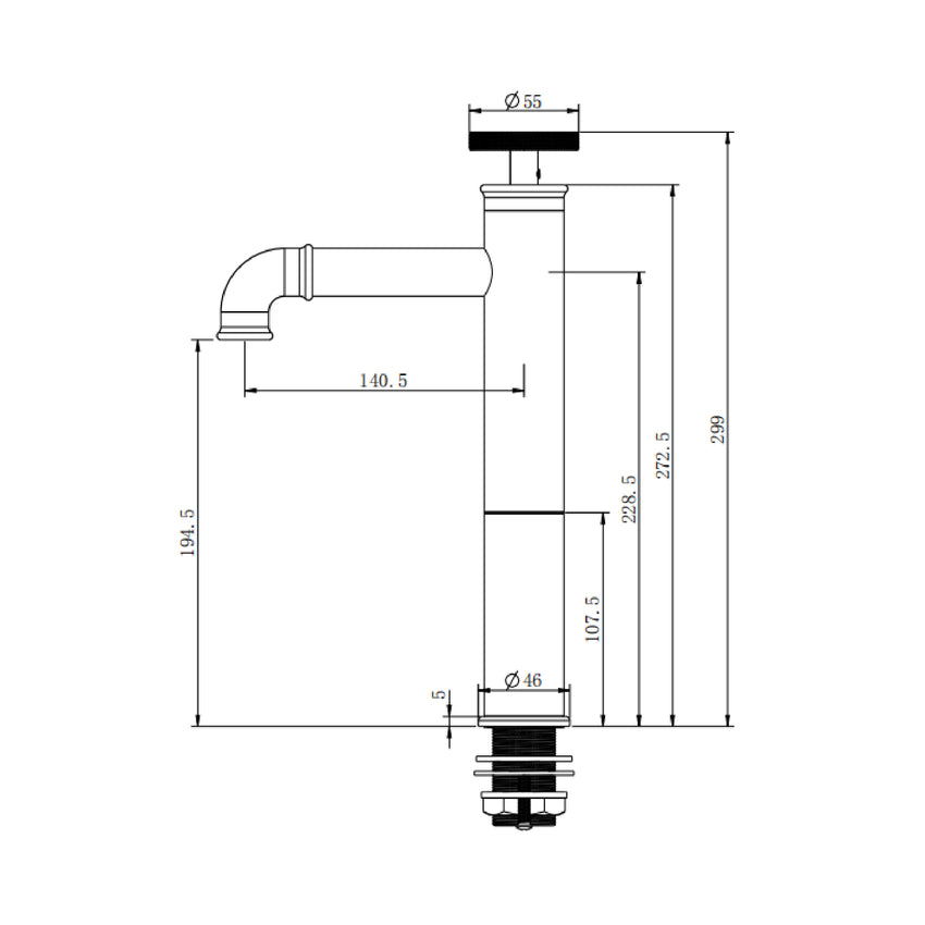 F20A03KP | Single Handle Vessel Basin Faucet Black